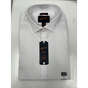 Egara Dress Shirt Mens 17.5 34/35 White Wrinkle-Resistant Skinny Fit Stretch NWT